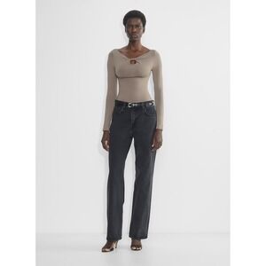 ARITZIA Original Contour Embody Long Sleeve Second Skin Twist Front Top Taupe XS